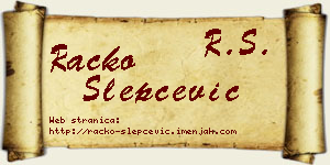 Racko Slepčević vizit kartica